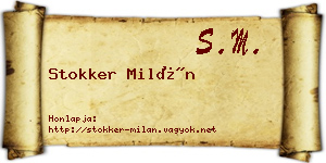 Stokker Milán névjegykártya